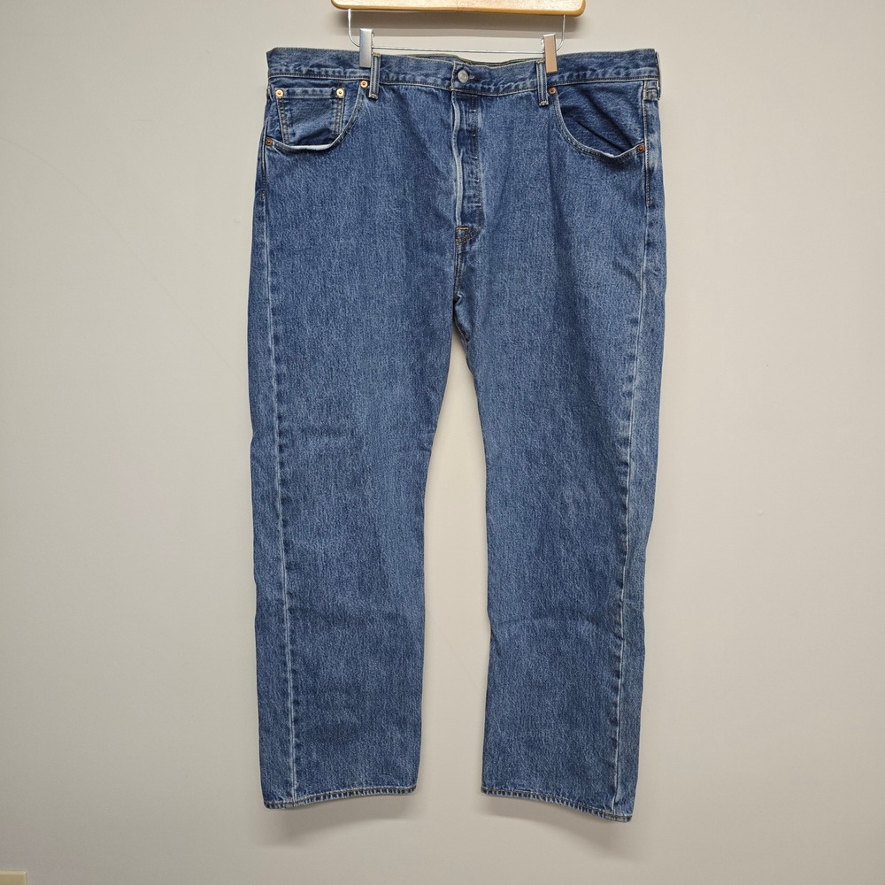 Levi's 501 Original Fit Jeans Mens 44x34 (fits 44x32.5) Blue Cotton Straight Leg